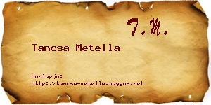 Tancsa Metella névjegykártya